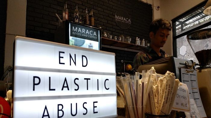 Maraca Cafe di Bogor, memutuskan untuk tidak lagi menyediakan sedotan plastik.