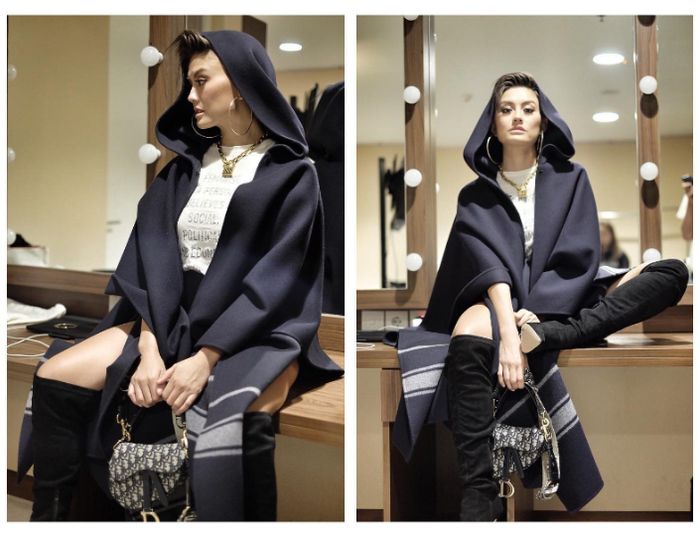 Agnez Mo dalam outfit serba Dior yang mahal.
