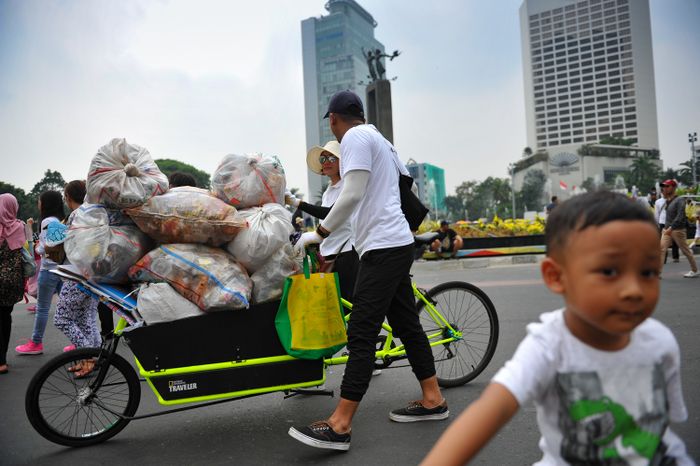 Ada 165 kg sampah yang dikumpulkan dalam kegiatan Clean Up oleh SayaPilihBumi pada September 2018 di CFD Jakarta.
