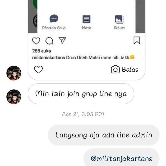 Chat antara Haringga dengan admin