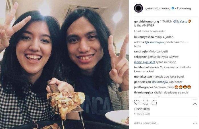 Gerald Situmorang bagikan potret ketika menrayakan anniversary bersama Ify Alyssa yang ke-1