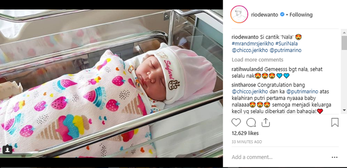 Rio Dewanto menjenguk buah hati Chicco Jerikho dan Putri Marino