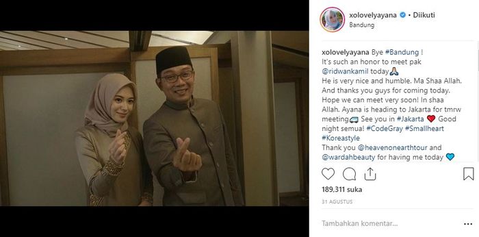 Ayana Jihye Moon berfoto bersama Ridwan Kamil