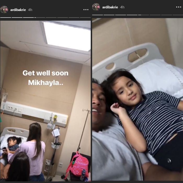Mikhayla saat terbaring di rumah sakit
