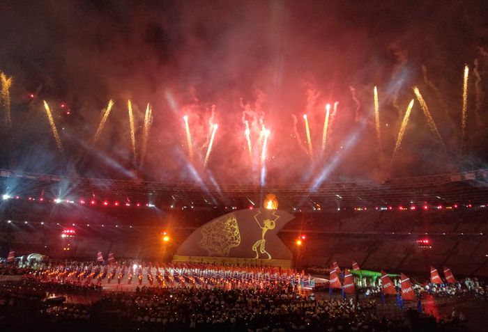 Kemeriahan Opening Ceremony Asian Para Games 2018 yang digelar di Stadion Utama Gelora Bung Karno, J