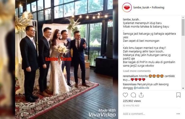 Pernikahan Monita Tahalea dan Bayu Risa.