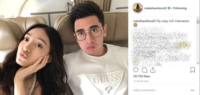 Pose unik pasangan kekasih Natasha WIlona dan Verrell Bramasta