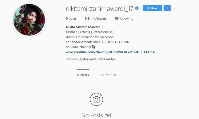 Nikita Mirzani diketahui menghapus semua foto di Instagramnya