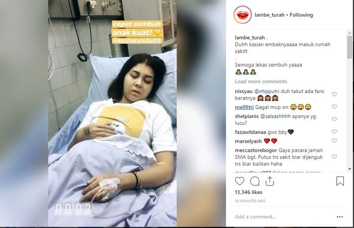 Kesha Ratuliu masuk rumah sakit