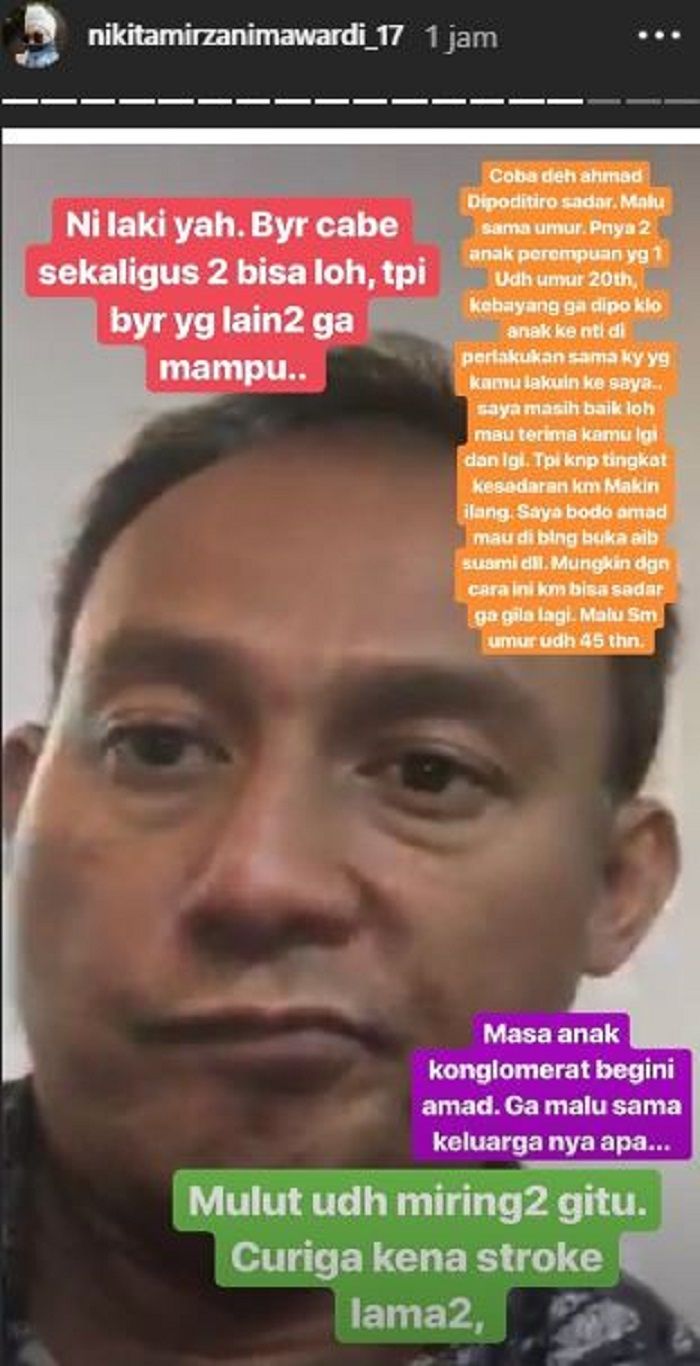 Nikita Mirzani beberkan aib Dipo Latief.