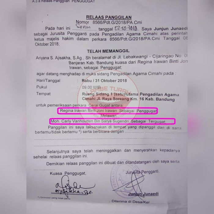 Charly Van Houten digugat cerai istri.