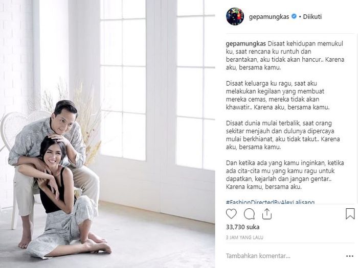 Ge Pamungkas dan Anastasia Herzigova