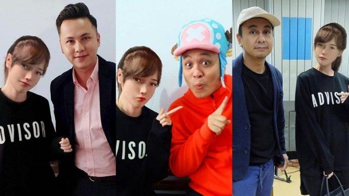 Sosok Thalasya berfoto bersama Andika Pratama, Gilang Dirga dan Raditya Dika  
