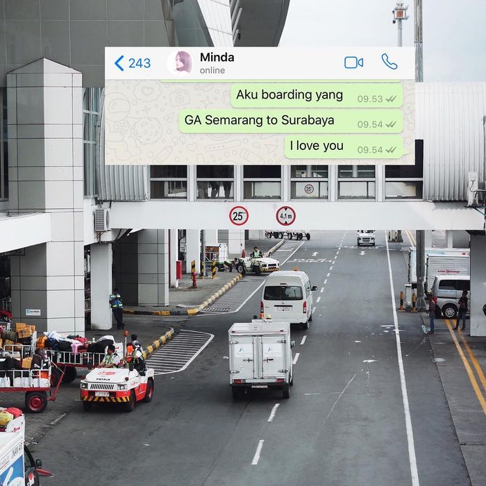 Pesan singkat dari Anji untuk Wina Natalia ketika akan take off