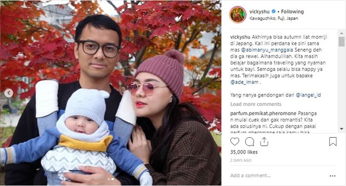 Vicky Shu Bersama dengan Suami dan Anak Pergi Ke Jepang Untuk Pertama Kalinya