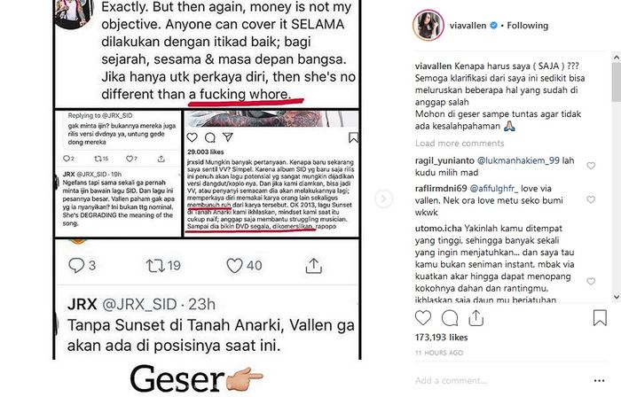 Klarifikasi Via Vallen atas masalahnya dengan Jerinx 'Superman Is Dead'
