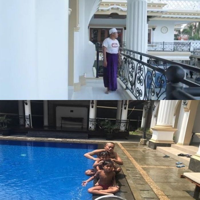 Kolam renang di rumah Sule