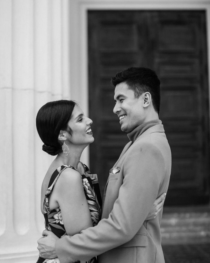 Kebahagiaan terpancar dari wajah Christian Bautista dan Kat Ramnani