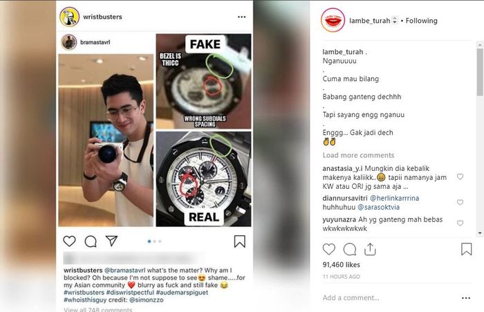 Verrell Bramasta Disebut pakai jam tangan mewah palsu