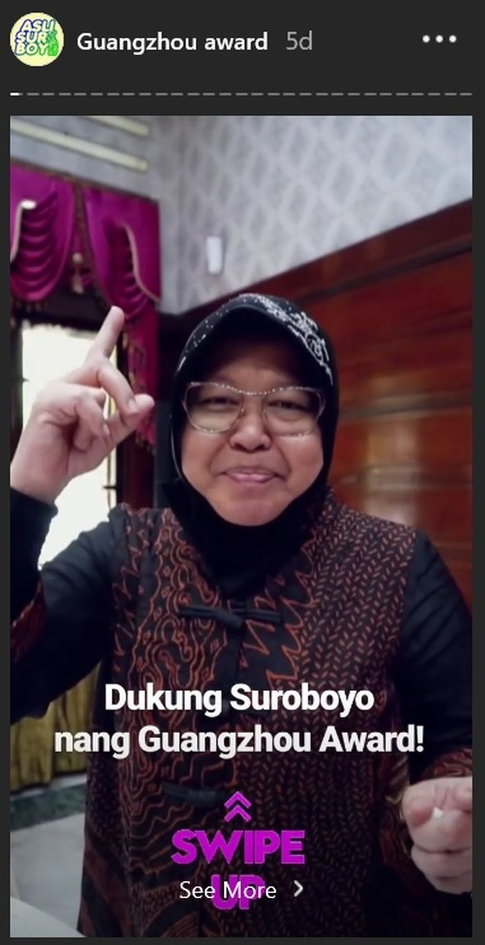 Tri Rismaharani minta dukungan untuk vote Surabaya di ajang Guangzhou Award.