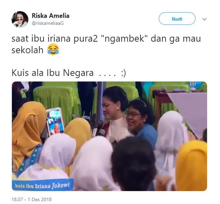 Aksi Iriana Jokowi kala pura-pura ngambek