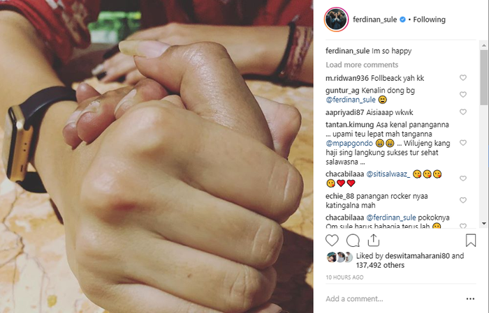 Foto Sule Genggam Tangan Seseorang Jadi Sorotan Netizen, Sule: I'm So Happy!