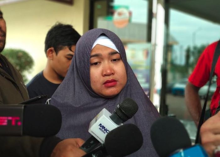 Istri Aris Idol, Rosillia Octo Fany saat ditemui Grid.ID di Polres Pelabuhan Tanjung Priok, Jakarta Utara, Rabu (16/1/2019).
