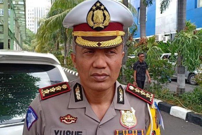 Dirlantas Polda Metro Jaya, Kombes Pol Yusuf, mengungkap hasil uji coba tilang elektronik di Polda Metro Jaya, Jakarta Selatan, Kamis (1/11/2018).