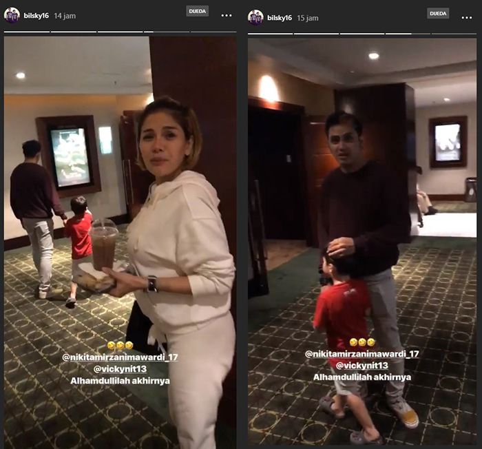 Nikita Mirzani bersama Vicky Nitinegoro di bioskop