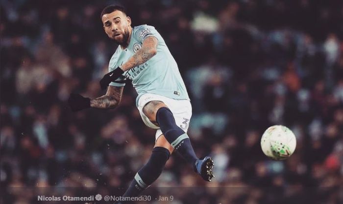 Bek tengah Manchester City dan timnas Argentina, Nicolas Otamendi.