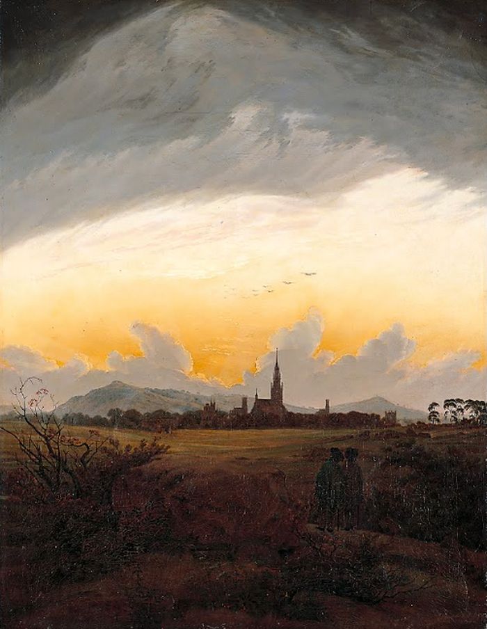 Lukisan berjudul &quot;Neubrandenburg&quot; (Neubrandenburg in the morning mist), 1816-1817.
