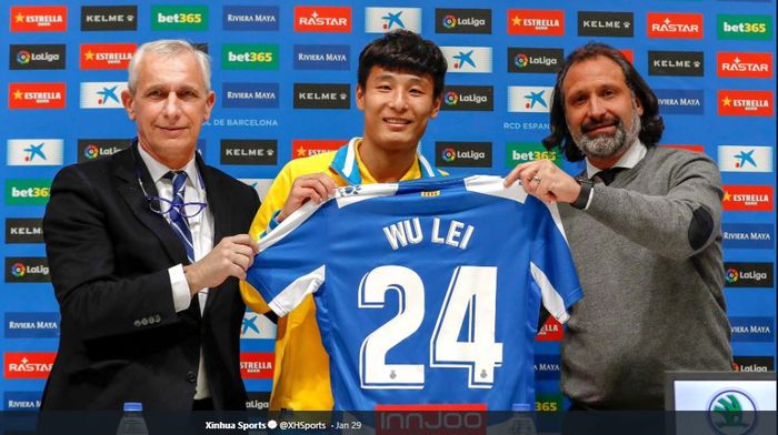 Gelandang sayap Espanyol asal China, Wu Lei, diperkenalkan sebagai pemain baru pada 30 Januari 2019.