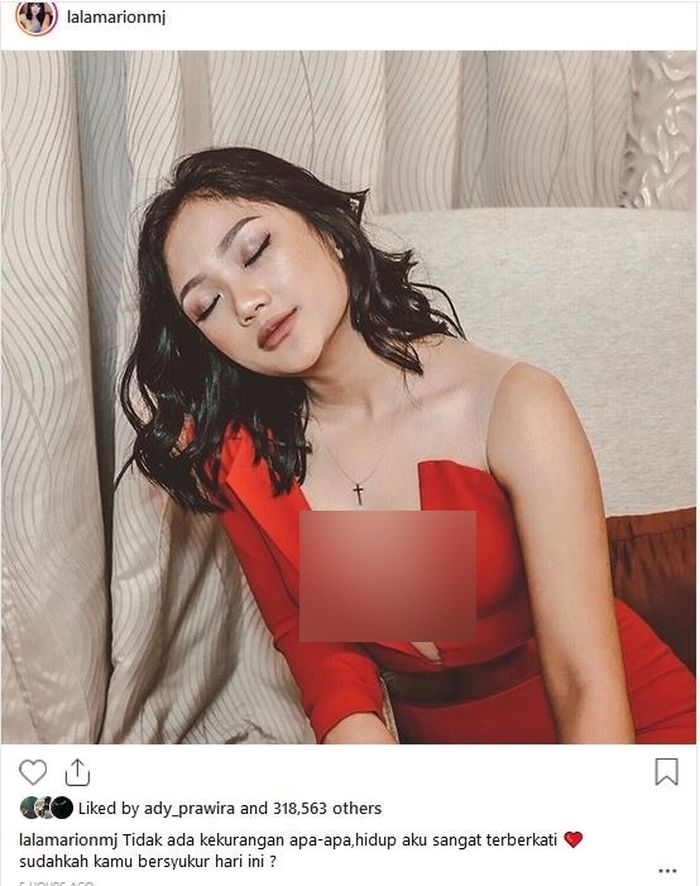 Tangkapan layar unggahan Marion Jola yang mendadak dihapus dari instagramnya.