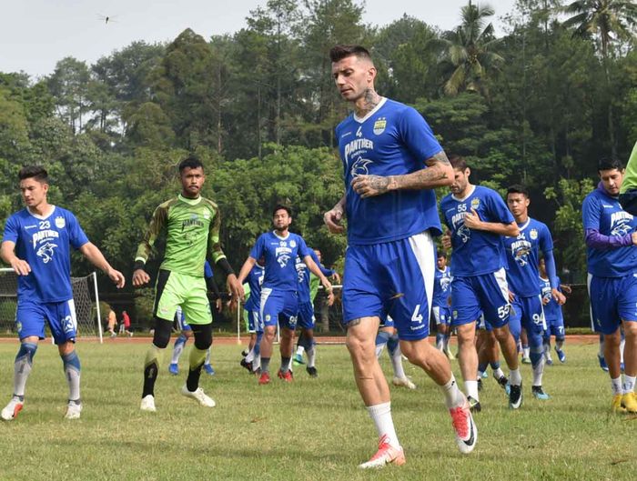 Wajah baru Bojan Malisic saat berlatih bersama Persib Bandung jelang laga melawan Arema FC di Piala Indonesia 2018.