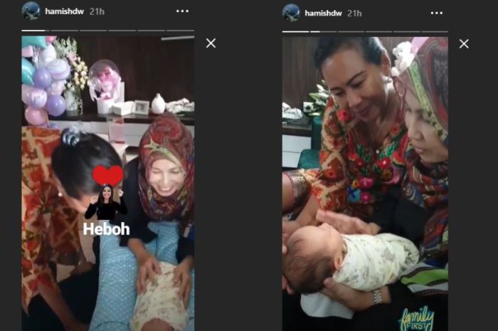 Unggahan story Hamish Daud kala sang ibunda heboh melihat Zalina.