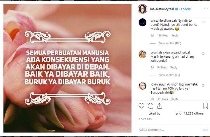 Kalimat Motivasi Maia Estianty