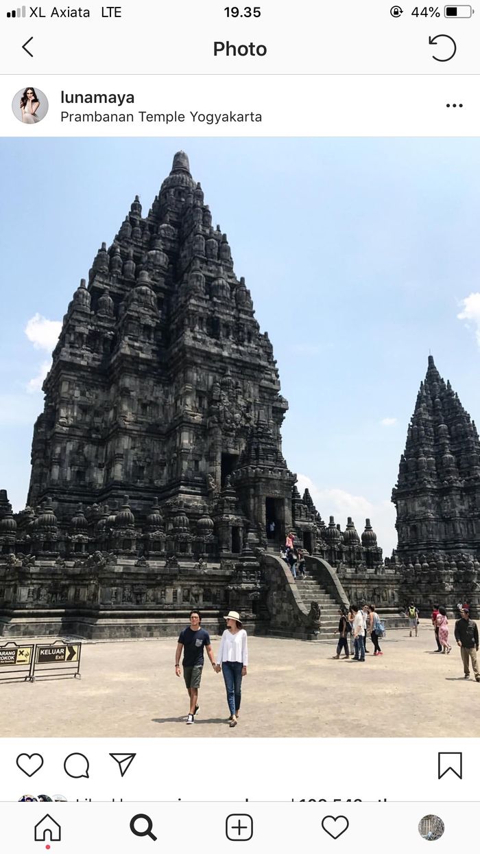 Postingan Luna Maya dan Reino Barack yang belum dihapus dari instagram Luna Maya.