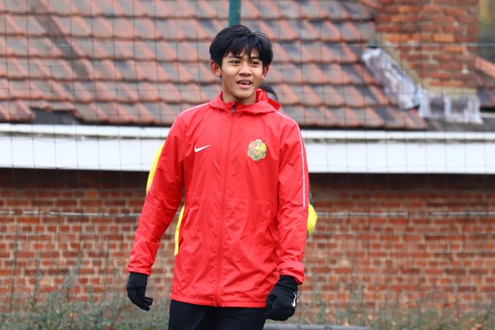 Firza Andika saat melakoni trial bersama klub Belgia AFC Tubize.