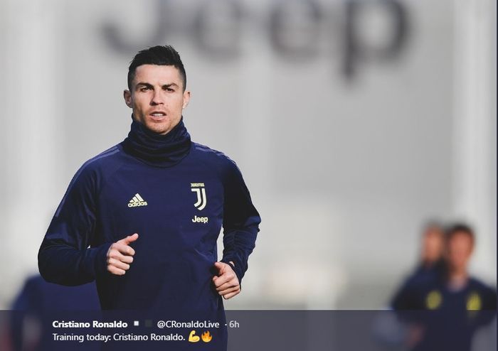 Cristiano Ronaldo berlatih bersama Juventus jelang laga melawan Atletico 