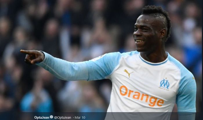 Penyerang Olympique Marseille, Mario Balotelli.