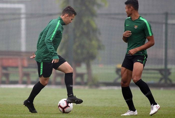 Gelandang Timnas U-23 Indonesia Egy Maulana Vikri dalam sesi latihan di Pusat Pelatihan VFF Young, Rabu (20/3/2019)