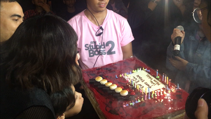 Kejutan ulang tahun untuk Bunga Citra Lestari di bioskop CGV Grand Indonesia, Jakarta Pusat, saat Gala Premier film My Stupid Boss 2, Sabtu (23/3/2019).