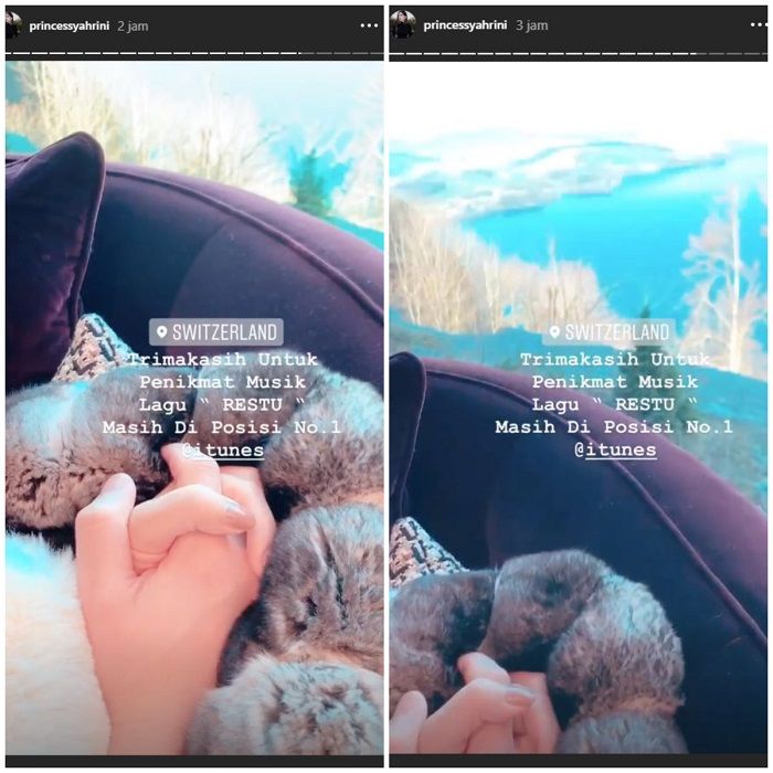 Sembari bergenggaman tangan, Syahrini dan Reino Barack perlihatkan pemandangan indah di Swiss