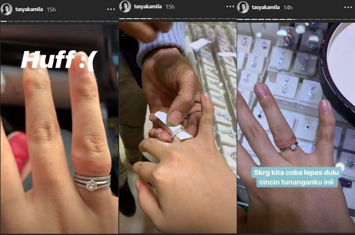 Cincin Tunangan dan Cincin Kawin Tasya Kamila dipotong