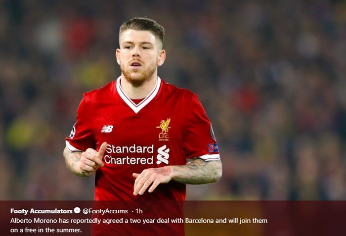 Alberto Moreno saat masih membela Liverpool.