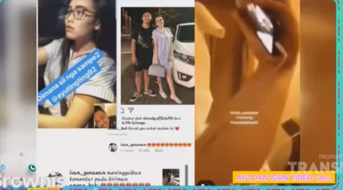 Ayu Ting Ting dan Ivan Gunawan kala tengah video call