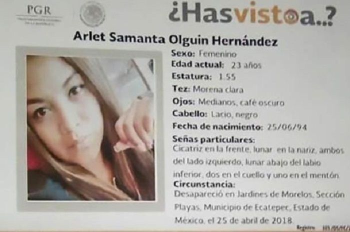HILANG: Arlet Samanta Olguin Hernandez