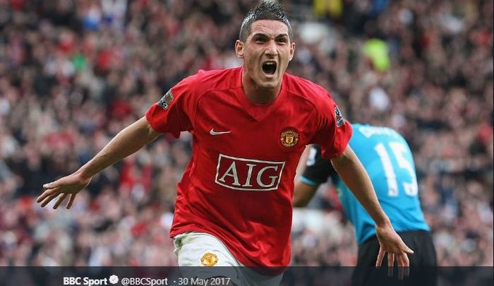 Penyerang Panathinaikos, Federico Macheda saat membela Manchester United (2007-2014).