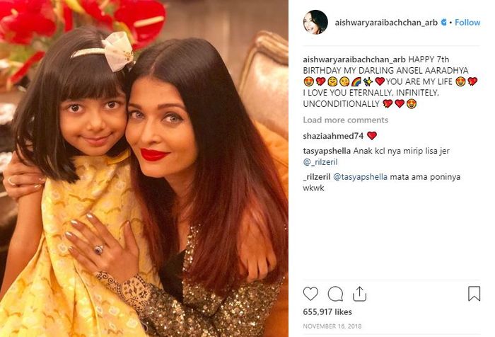 Aradhya Bachchan dan ibunya.
