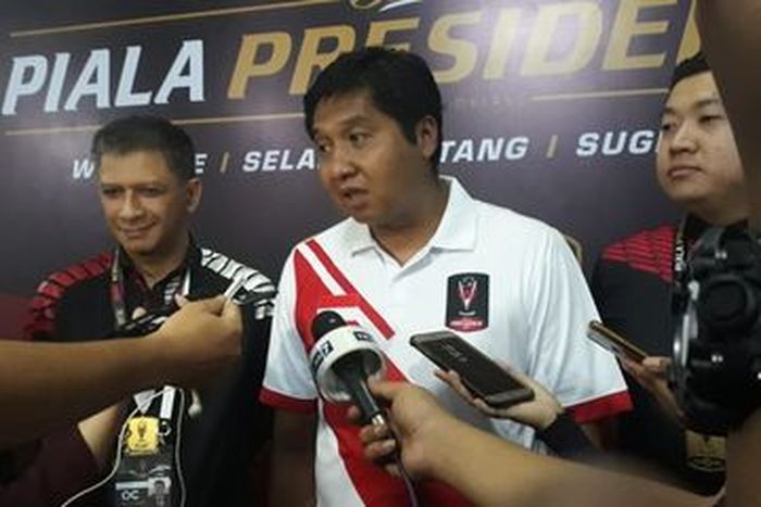 Maruarar Sirait, Ketua SC Piala Presiden 2019, di Stadion Kanjuruhan, Jumat (12/4/2019).